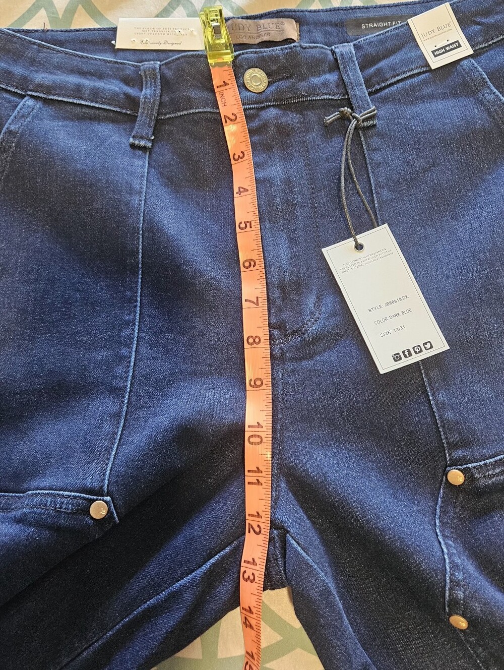 Judy Blue Horizon High-Rise Work Wear Utility Straight Leg Jeans Size 13/31 NWT - Picture 3 of 16